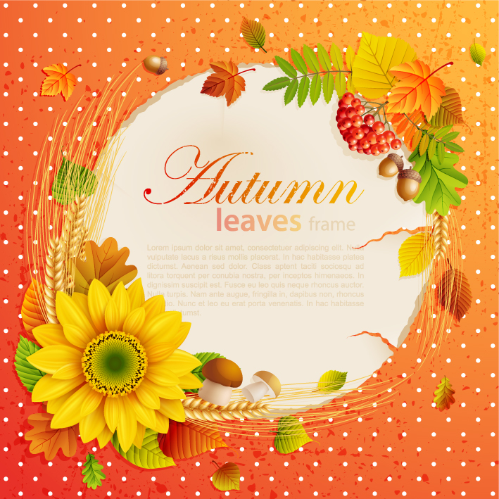 free vector Beautiful autumn leaves frame background 05 vector